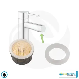 Durchflussbegrenzer Wasserhahn Mischdรผsen Einsatz ecoturbino ET5 | Waschbecken Wassersparer | Wasser und Energie (Strom) sparen | bis zu 40% Kosten reduzieren