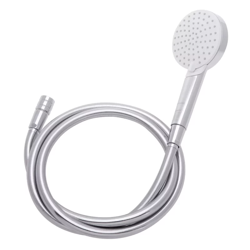 hansgrohe Crometta 100 Vario, 2-Strahl Handbrause SET + ecoturbino® 10 Legio | ET10L Wasserspar Adapter + Duschschlauch + Duschkopf. Feedbild.