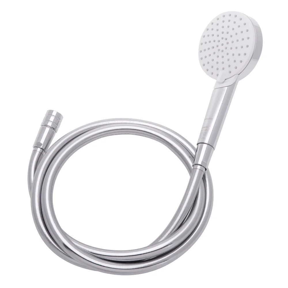 hansgrohe Crometta 100 Vario, 2-Strahl Handbrause SET + ecoturbino® 10 Legio | ET10L Wasserspar Adapter + Duschschlauch + Duschkopf. Feedbild.