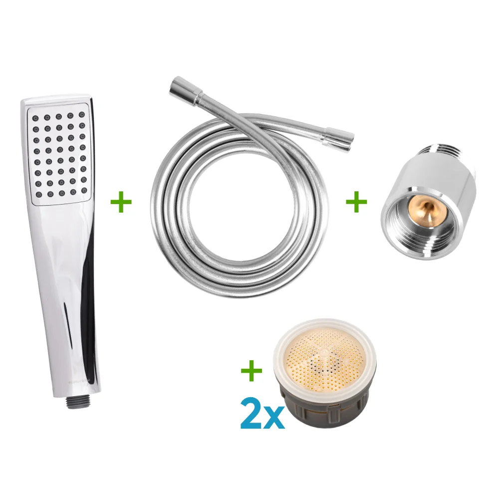 Camping Duschbrause SET Silber | ecoturbino® ECOCAMP. Feedbild.