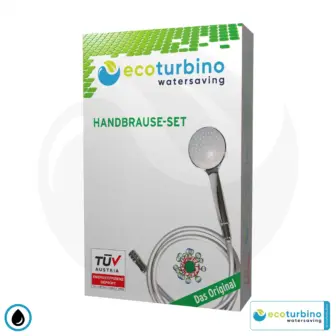 ecoturbinoยฎ Handbrause SET 10 Legio | ET10L Wasserspar Adapter + Duschschlauch + Duschkopf