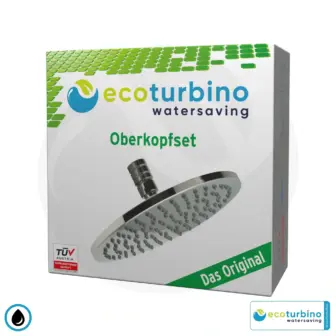 รberkopfbrause - Regendusche SET Legio | ET10L Wasserspar Adapter + รberkopf Duschkopf | ecoturbinoยฎ