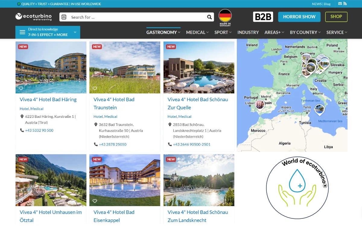 Vivea Hotels Gruppe 🏨 100% Super mit ecoturbino Wassersparen