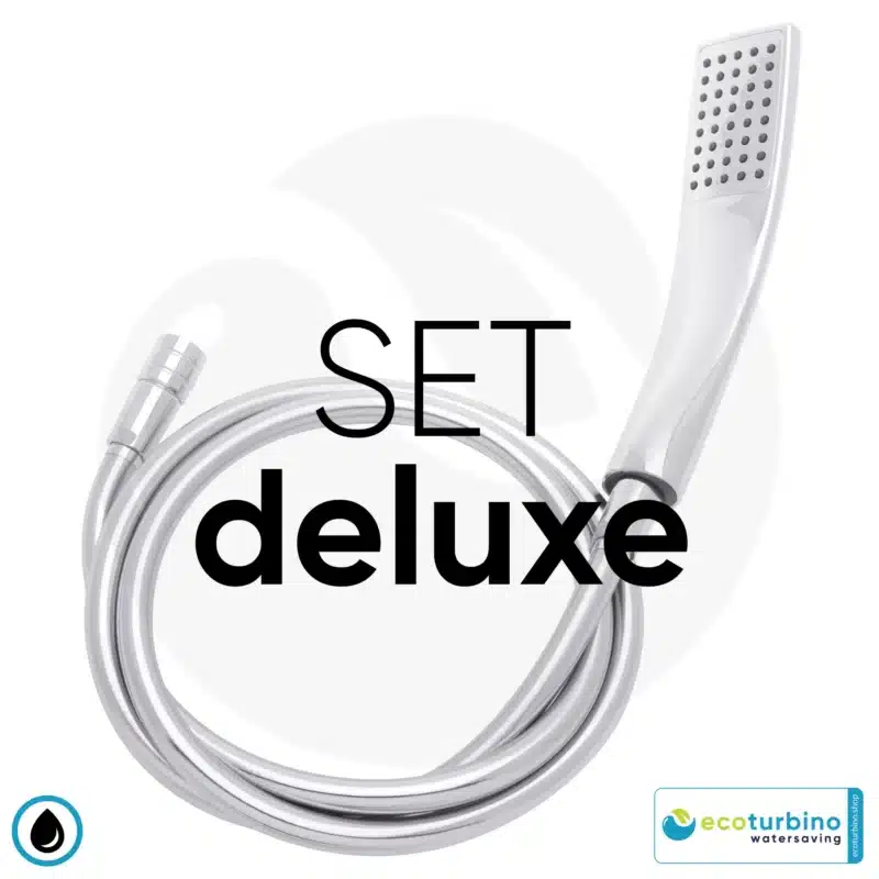 ecoturbino® SET deluxe | silber | Wasserkosten sparen bei vollem Duschkomfort im Bundle für SIE, für IHN + für die ganze Familie!