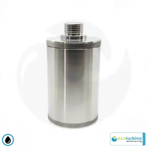 Wasserfilter ecoturbino plus | Edelstahlgehäuse 1/2" Gewindeanschluss für Wassersparadapter