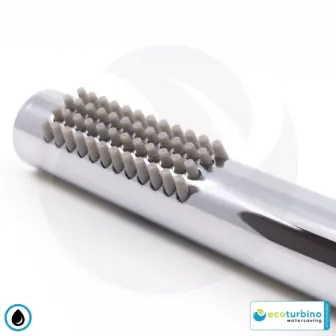 Duschbrause DELUXE S SET Silber | Wasserspar Adapter + Brauseschlauch + DESIGN Stabdusche | ecoturbino®