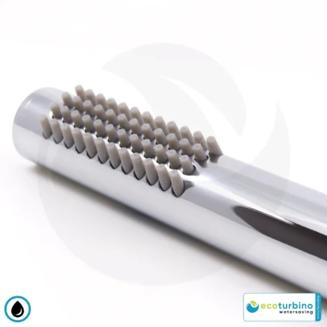 Duschbrause DELUXE S SET Silber | Wasserspar Adapter + Brauseschlauch + DESIGN Stabdusche | ecoturbino®