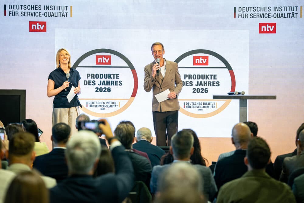 Verleihung Produkte des Jahres 2026 Auszeichnungen in Berlin | DISQ, DUP und ntv