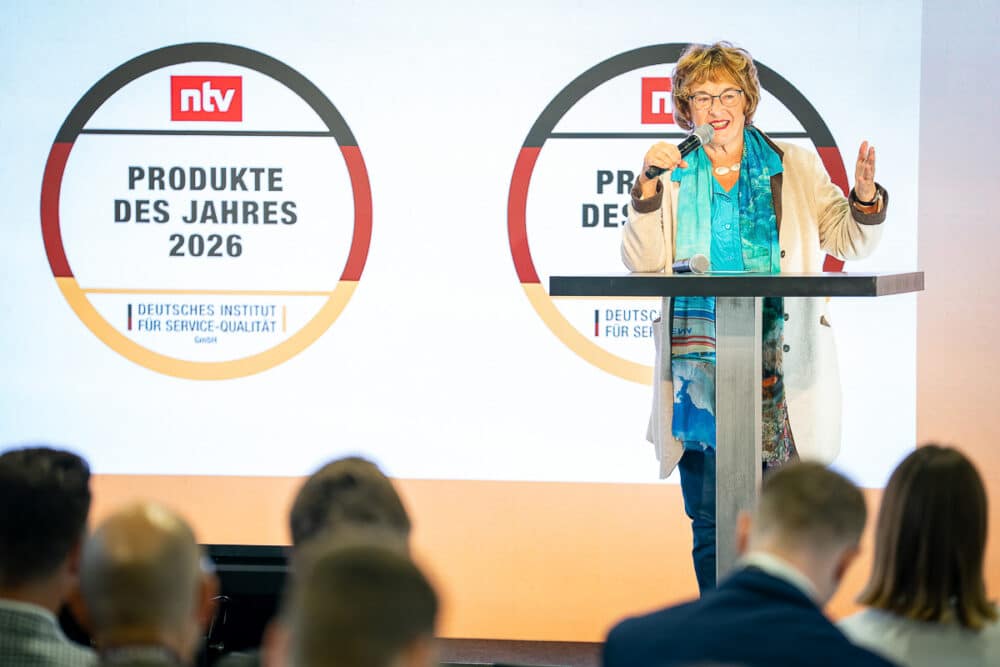 Verleihung Produkte des Jahres 2026 Auszeichnungen in Berlin | DISQ, DUP und ntv